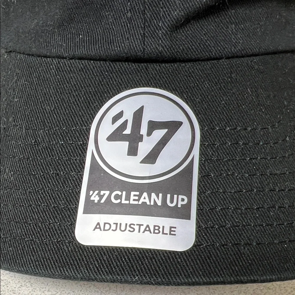 '47 Black Baseball Cap with White 'Bitcoin' Embroidery